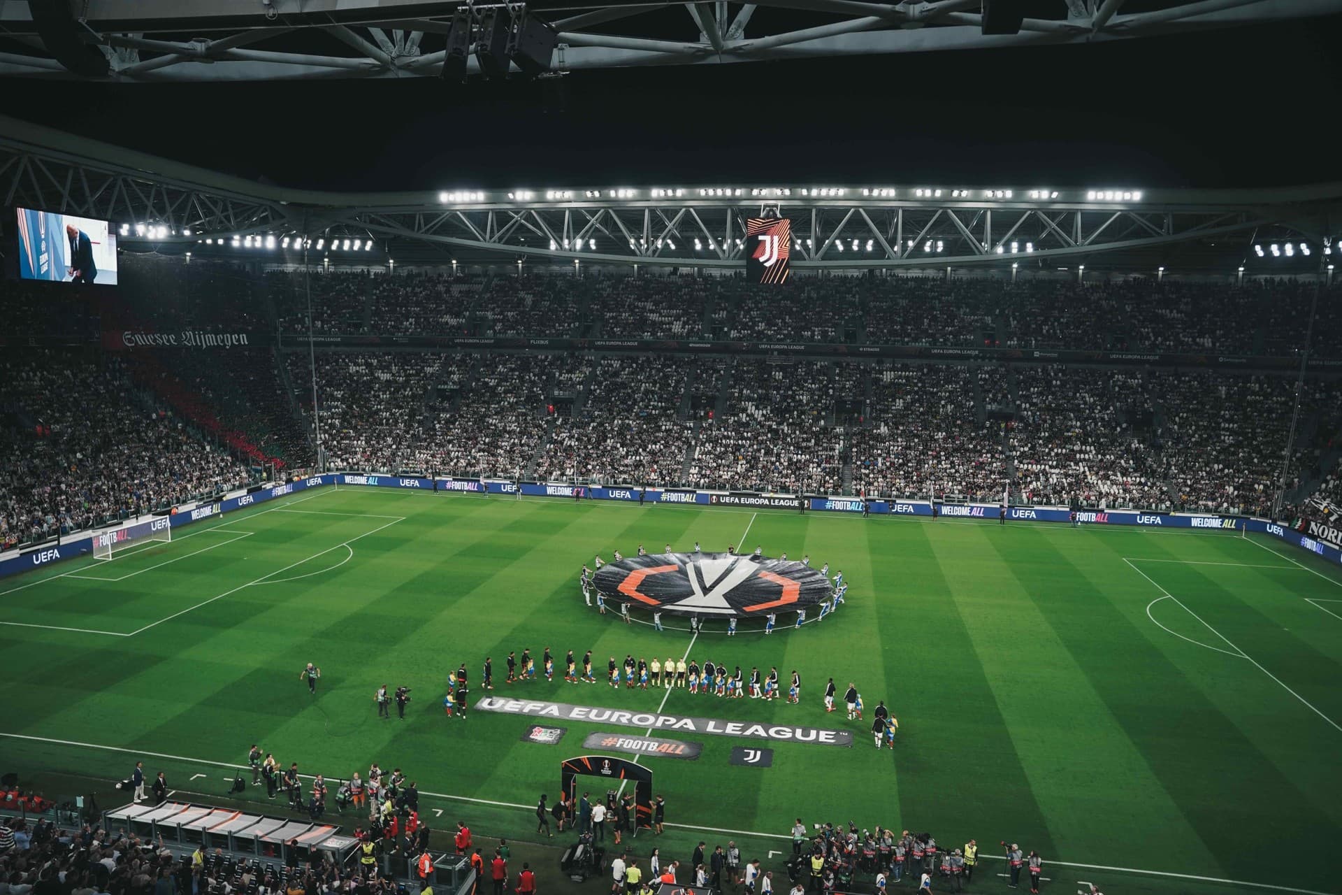 Het Allianz Stadium in Turijn tijdens Juventus - N.E.C. in de Europa League (Foto: N.E.C. Media)